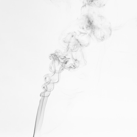 Beautiful black Smoke on White backgroundの写真素材