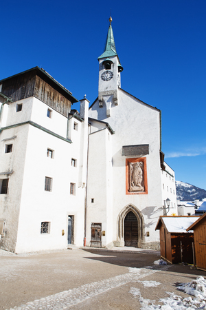 Hohensalzburg Fortress. Salzburg. Austria. Beautiful view on Salzburg skyline with Festung Hohensalzburg in the winterの写真素材