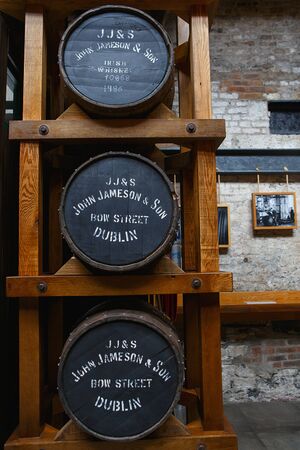 DUBLIN, IRELAND - june 26, 2019: Jameson distillery is one of the famous Irish whiskey producers. Irish whiskey museum in Dublinのeditorial素材