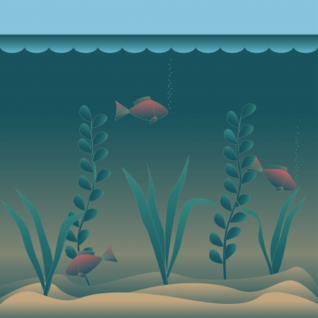 Image with undersea  vector illustration のイラスト素材
