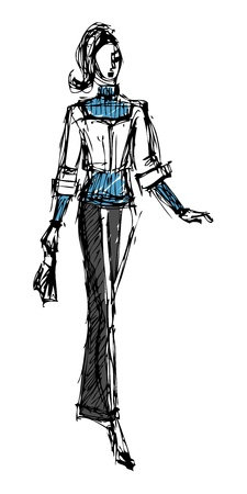 Sketch fashion model girl.のイラスト素材