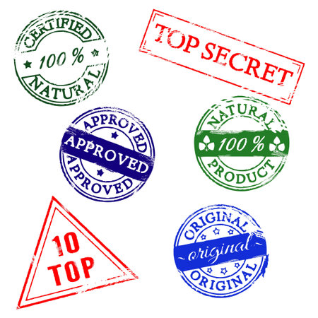 Set of rubber stamps - vector illustrationのイラスト素材