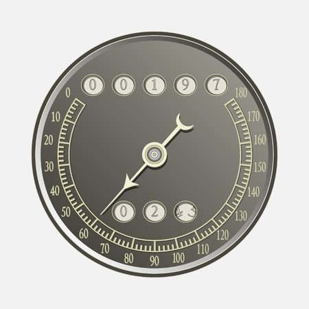 Speedometer in retro style - vector illustrationのイラスト素材
