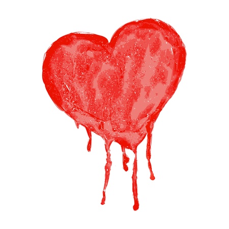 watercolor heart - vector illustrationのイラスト素材