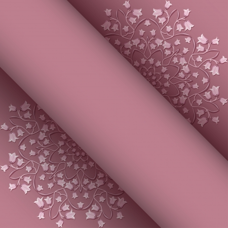 pink background with flowers - vector illustrationのイラスト素材