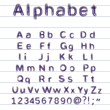 hand-drawing alphabet - vector illustrationのイラスト素材