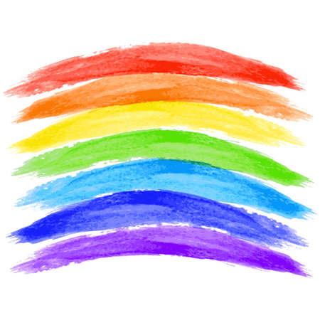 watercolor rainbow on white background - vector illustrationのイラスト素材