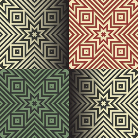 Seamless geometric patterns in the retro colorsのイラスト素材