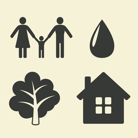 environmental protection icons - vector illustrationのイラスト素材