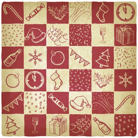 Christmas retro background - vector illustrationのイラスト素材