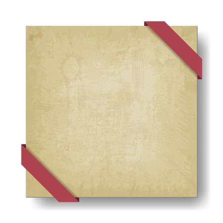 old paper background with red ribbon - vector illustrationのイラスト素材
