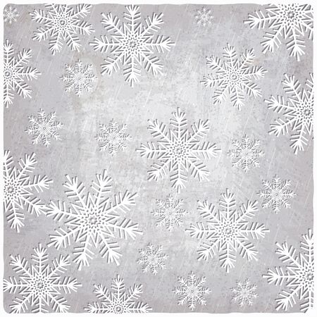 Vintage background with cutout paper snowflakes - vector illustrationのイラスト素材