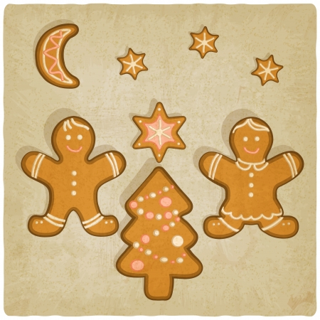 Christmas gingerbread cookies - vector illustrationのイラスト素材