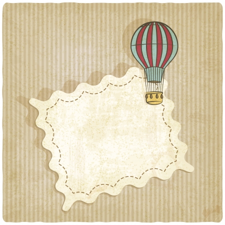 retro background with air balloon - vector illustrationのイラスト素材