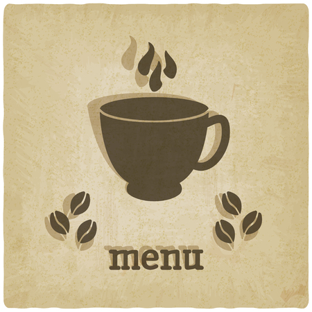 old background with coffee - vector illustrationのイラスト素材
