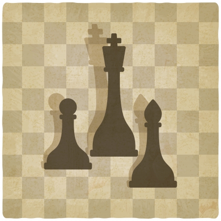 chess on vintage background のイラスト素材