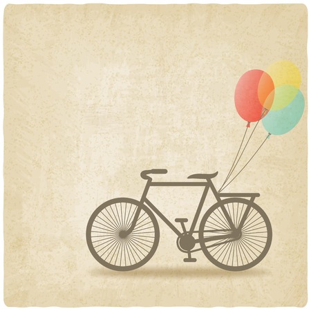 bike with balloons old background - vector illustration. eps 10のイラスト素材