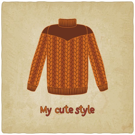 cute sweater old background - vector illustration.  のイラスト素材