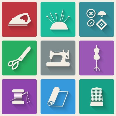 sewing icons set - vector illustration. eps 10のイラスト素材