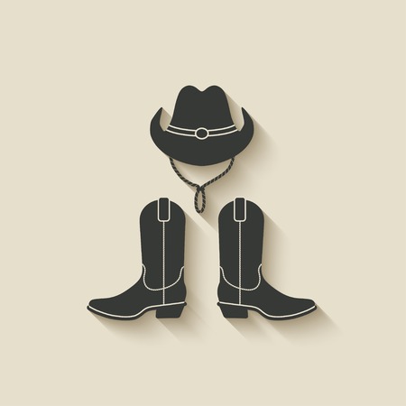 cowboy hat boots icon - vector illustration. eps 10のイラスト素材