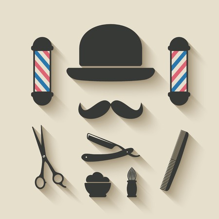 barber icon set - vector illustration. eps 10のイラスト素材