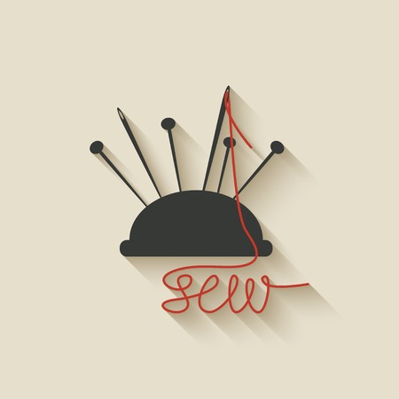 sewing needles background - vector illustration. のイラスト素材