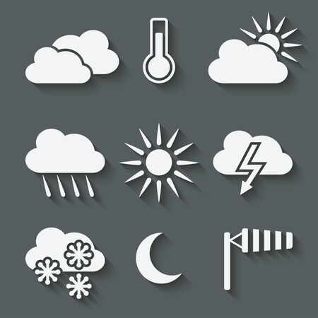 weather icons set - vector illustration.のイラスト素材