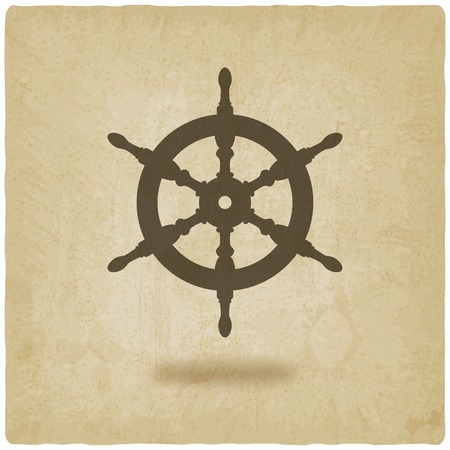 steering wheel old background - vector illustration. のイラスト素材