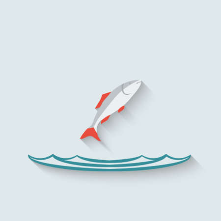 fish over water background - vector illustration. eps 10のイラスト素材