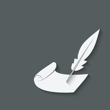 inkwell pen design element - vector illustration. のイラスト素材