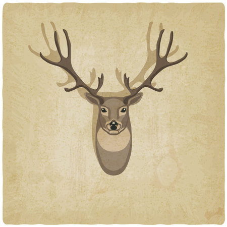 deer old background - vector illustration. のイラスト素材