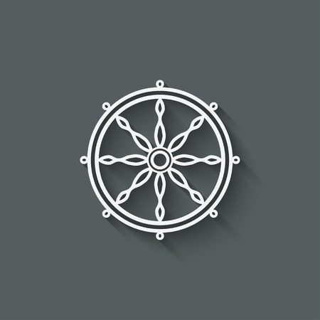 dharma wheel design element - vector illustration. のイラスト素材
