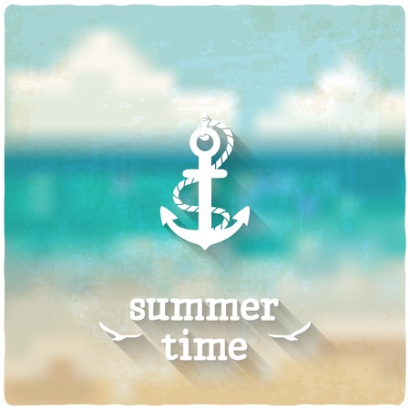 anchor marine blurred backgroundのイラスト素材