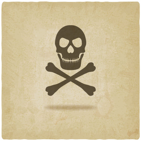 Skull and crossbones old backgroundのイラスト素材