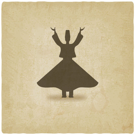 dervish dancer old backgroundのイラスト素材