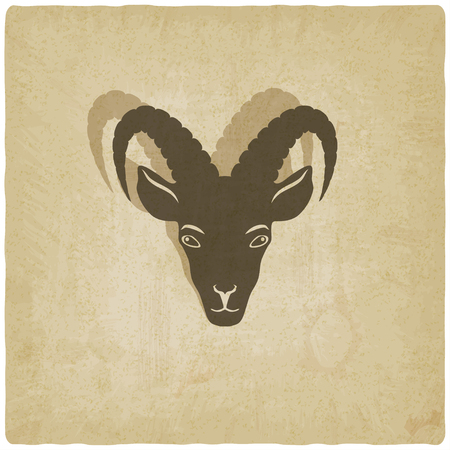 Goat head symbol old backgroundのイラスト素材