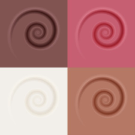 cream yogurt chocolate caramel  jam swirlのイラスト素材