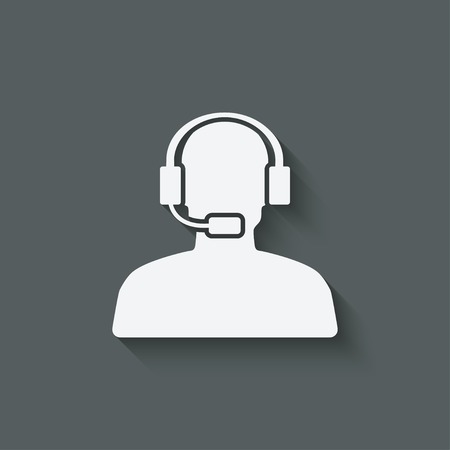 man call center support symbol - vector illustration. eps 10のイラスト素材