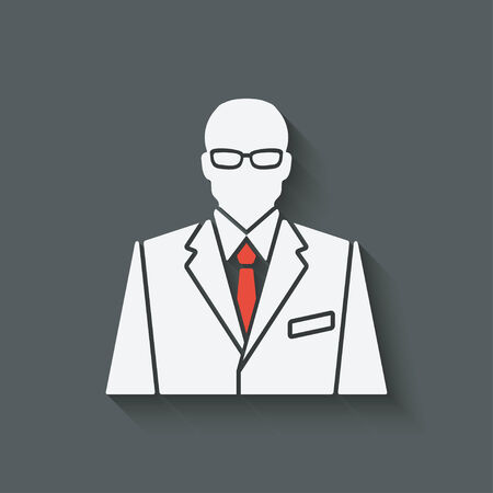 businessman in suit and red tie avatar - vector illustration. eps 10のイラスト素材
