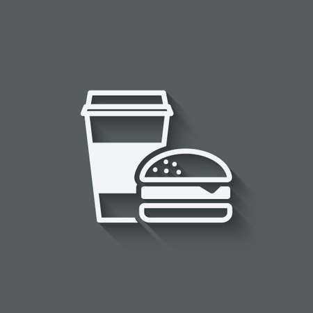 coffee and burger fast food のイラスト素材