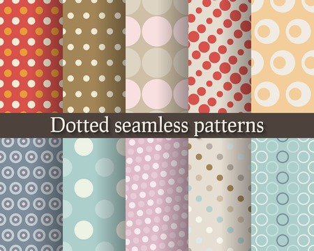 Dotted seamless patterns set - vector illustrationのイラスト素材