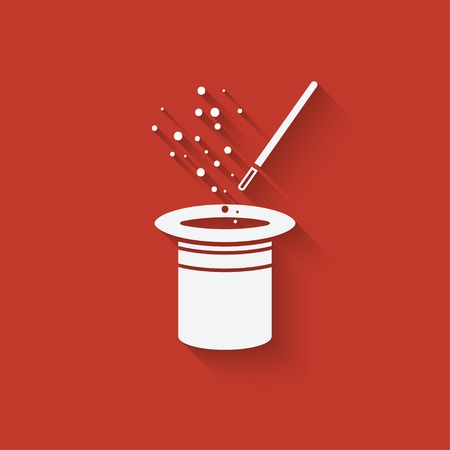 magician hat and wand - vector illustration. eps 10のイラスト素材