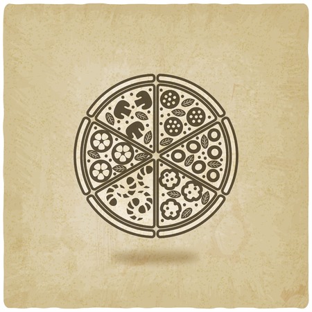 pizza old background のイラスト素材