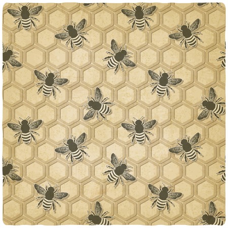 bee honeycomb patternのイラスト素材