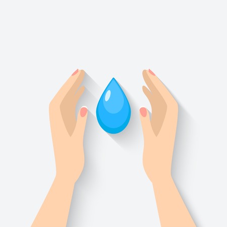 water drop in hands symbolのイラスト素材