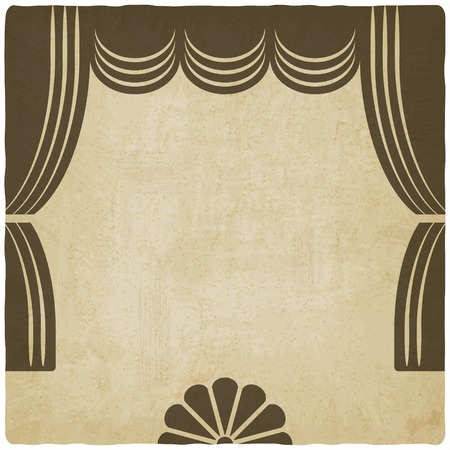 theater stage with curtains old backgroundのイラスト素材
