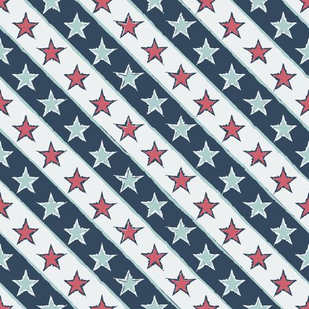 vintage seamless pattern with starsのイラスト素材
