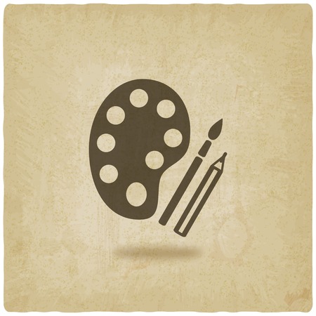 brush palette pencil art symbol old backgroundのイラスト素材