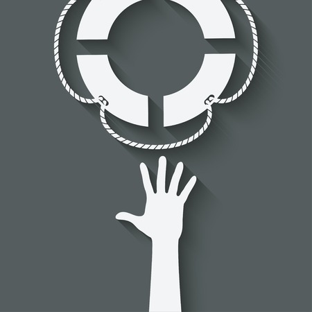 hand with lifebuoy symbolのイラスト素材