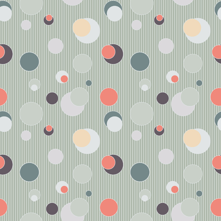 Seamless pattern with circles and linesのイラスト素材